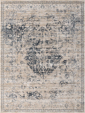 Dark Blue 10' x 13' 1 Chateau Rectangle Area Rug 85% Polypropylene & 15% Chenille With Cotton Backing Traditional Vintage Distressed Carpet for Classical Interior Design Decorating for Sale at Rug Engine