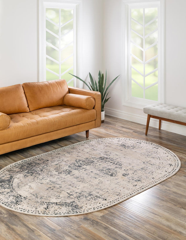 Dark Blue 5' 3 x 8' Chateau Oval Rug