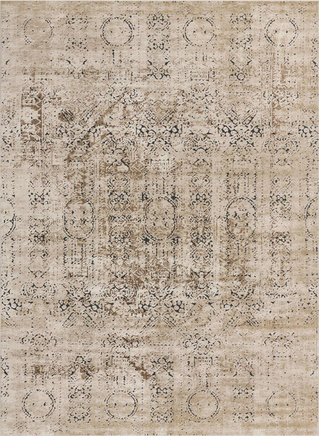 Beige 10' x 13' 1 Chateau Rectangle Area Rug 85% Polypropylene & 15% Chenille With Cotton Backing Traditional Vintage Distressed Carpet for Classical Interior Design Decorating for Sale at Rug Engine
