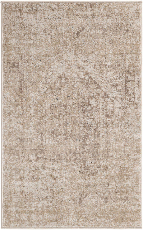 Beige 2' x 3' 1 Chateau Rectangle Area Rug 85% Polypropylene & 15% Chenille With Cotton Backing Traditional Vintage Distressed Carpet for Classical Interior Design Decorating for Sale at Rug Engine