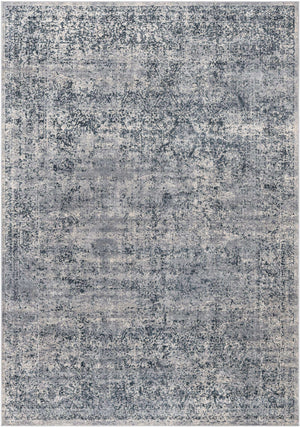 Blue Gray 7' 1 x 10' Chateau Rectangle Area Rug 85% Polypropylene & 15% Chenille With Cotton Backing Traditional Vintage Distressed Carpet for Classical Interior Design Decorating for Sale at Rug Engine