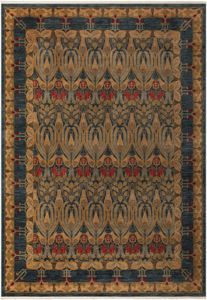 Navy Blue 10' x 14' 1 Edinburgh Rectangle Area Rug 100% Polypropylene Easy Clean With Cotton Backing Traditional Classic Design Carpet for Living, Dining Room, Office for Sale at Rug Engine