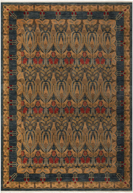 Navy Blue 10' x 14' 1 Edinburgh Rectangle Area Rug 100% Polypropylene Easy Clean With Cotton Backing Traditional Classic Design Carpet for Living, Dining Room, Office for Sale at Rug Engine