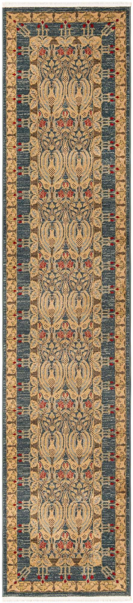 Navy Blue 2' 7 x 12' Edinburgh Runner Area Rug 100% Polypropylene Easy Clean With Cotton Backing Traditional Classic Design Carpet for Living, Dining Room, Office for Sale at Rug Engine