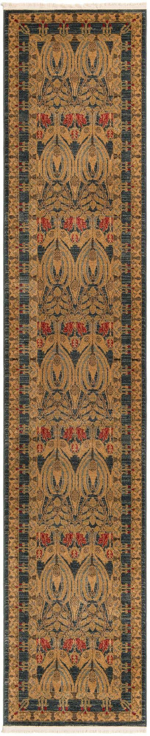 Navy Blue 2' 7 x 13' 1 Edinburgh Runner Area Rug 100% Polypropylene Easy Clean With Cotton Backing Traditional Classic Design Carpet for Living, Dining Room, Office for Sale at Rug Engine