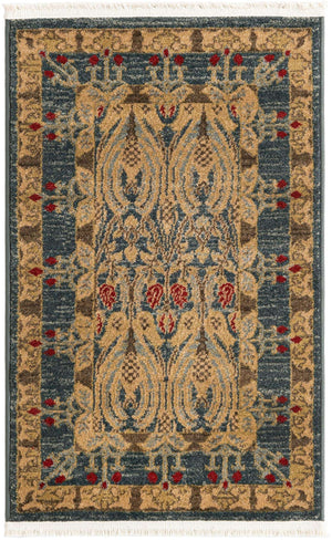 Navy Blue 2' x 3' 1 Edinburgh Rectangle Area Rug 100% Polypropylene Easy Clean With Cotton Backing Traditional Classic Design Carpet for Living, Dining Room, Office for Sale at Rug Engine