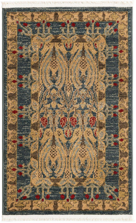 Navy Blue 2' x 3' 1 Edinburgh Rectangle Area Rug 100% Polypropylene Easy Clean With Cotton Backing Traditional Classic Design Carpet for Living, Dining Room, Office for Sale at Rug Engine