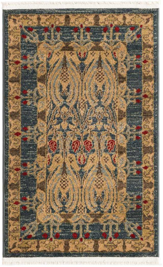 Navy Blue 2' x 3' 1 Edinburgh Rectangle Area Rug 100% Polypropylene Easy Clean With Cotton Backing Traditional Classic Design Carpet for Living, Dining Room, Office for Sale at Rug Engine