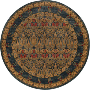 Navy Blue 7' 1 x 7' 1 Edinburgh Round Area Rug 100% Polypropylene Easy Clean With Cotton Backing Traditional Classic Design Carpet for Living, Dining Room, Office for Sale at Rug Engine
