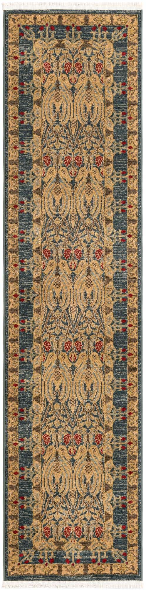 Navy Blue 2' x 8' Edinburgh Runner Area Rug 100% Polypropylene Easy Clean With Cotton Backing Traditional Classic Design Carpet for Living, Dining Room, Office for Sale at Rug Engine