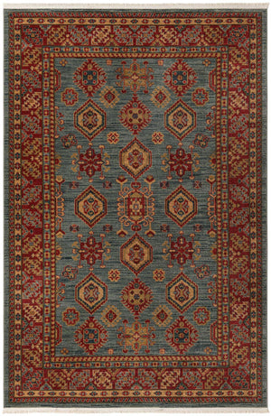 Light Blue 6' 1 x 9' Sahand Rectangle Area Rug Affordable Easy Clean Traditional Design Durable Carpet for Home Interior Design Living Room Dining Office for Sale at Rug Engine