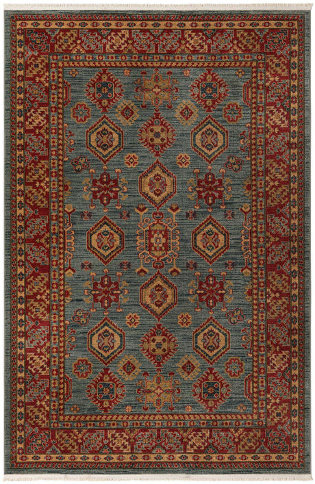 Light Blue 6' 1 x 9' Sahand Rectangle Area Rug Affordable Easy Clean Traditional Design Durable Carpet for Home Interior Design Living Room Dining Office for Sale at Rug Engine