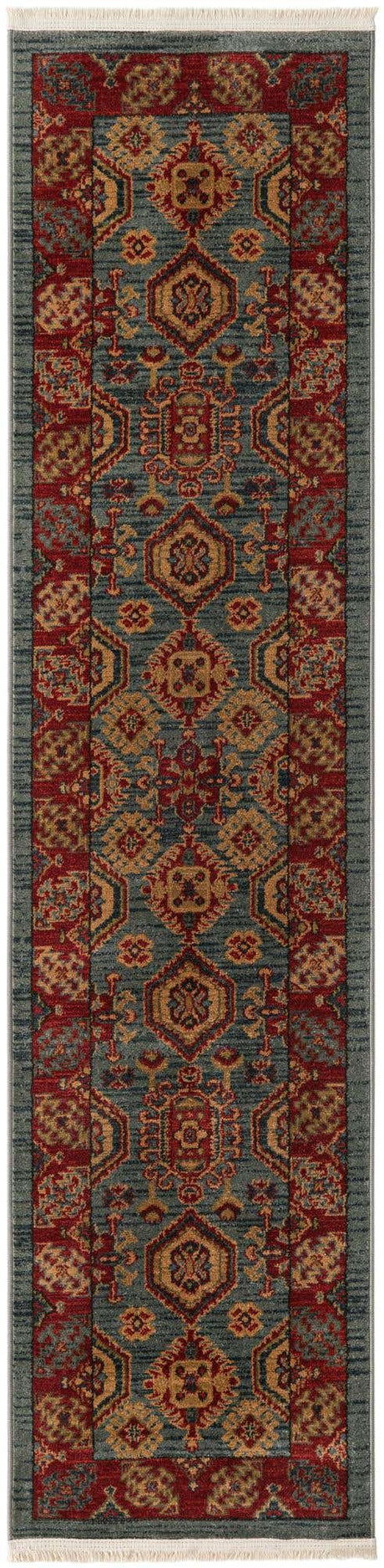 Light Blue 2' x 8' Sahand Runner Area Rug Affordable Easy Clean Traditional Design Durable Carpet for Home Interior Design Living Room Dining Office for Sale at Rug Engine