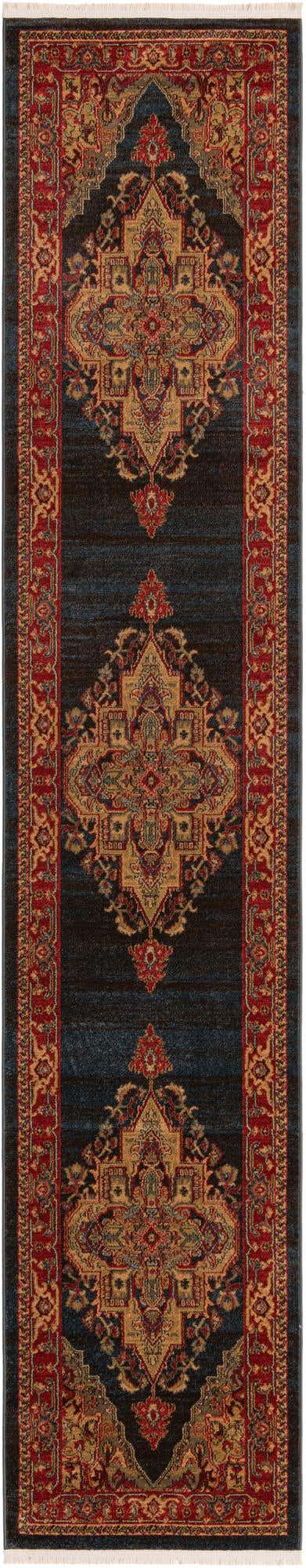 Navy Blue 2' 7 x 13' 1 Sahand Runner Area Rug Affordable Easy Clean Traditional Design Durable Carpet for Home Interior Design Living Room Dining Office for Sale at Rug Engine