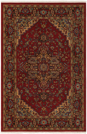 Red 6' 1 x 9' Sahand Rectangle Area Rug Affordable Easy Clean Traditional Design Durable Carpet for Home Interior Design Living Room Dining Office for Sale at Rug Engine
