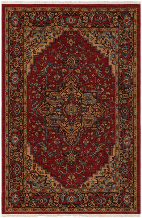Red 6' 1 x 9' Sahand Rectangle Area Rug Affordable Easy Clean Traditional Design Durable Carpet for Home Interior Design Living Room Dining Office for Sale at Rug Engine