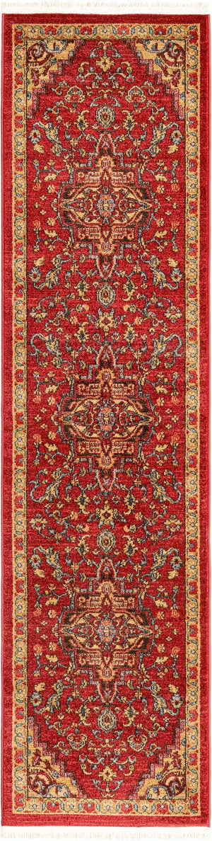 Red 2' x 8' Sahand Runner Area Rug Affordable Easy Clean Traditional Design Durable Carpet for Home Interior Design Living Room Dining Office for Sale at Rug Engine