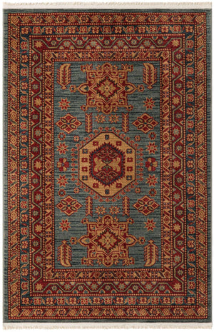 Light Blue 4' 1 x 6' 1 Sahand Rectangle Area Rug Affordable Easy Clean Traditional Design Durable Carpet for Home Interior Design Living Room Dining Office for Sale at Rug Engine