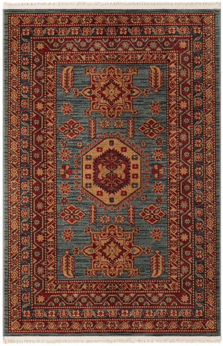 Light Blue 4' 1 x 6' 1 Sahand Rectangle Area Rug Affordable Easy Clean Traditional Design Durable Carpet for Home Interior Design Living Room Dining Office for Sale at Rug Engine