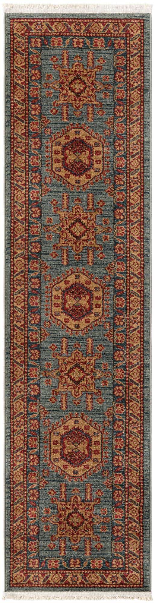 Light Blue 2' x 8' Sahand Runner Area Rug Affordable Easy Clean Traditional Design Durable Carpet for Home Interior Design Living Room Dining Office for Sale at Rug Engine