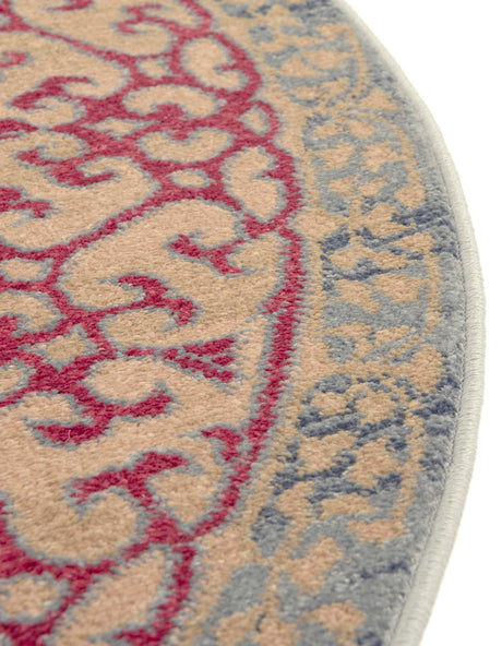 Light Blue 6' 1 x 6' 1 Palace Round Area Rug Traditional Motif Design 100% Polypropylene Majestic Carpet for Elegant Interior Decorating for Sale at Rug Engine