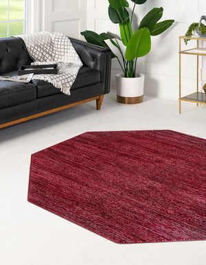 Red 7' 10 x 7' 10 Finsbury Octagon Area Rug 60% Polypropylene & 40% Polyester Contemporary Carpet for Living Rooms, Dining, Offices for Sale at Rug Engine