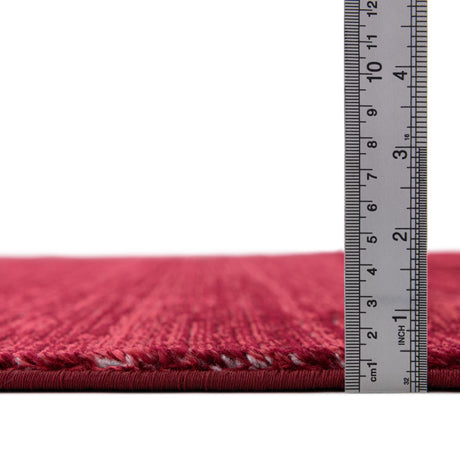 Red 7' 1 x 10' Finsbury Rectangle Area Rug 60% Polypropylene & 40% Polyester Contemporary Carpet for Living Rooms, Dining, Offices for Sale at Rug Engine