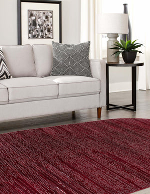 Red 7' 10 x 10' Finsbury Oval Area Rug 60% Polypropylene & 40% Polyester Contemporary Carpet for Living Rooms, Dining, Offices for Sale at Rug Engine