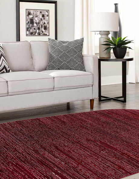 Red 7' 10 x 10' Finsbury Oval Area Rug 60% Polypropylene & 40% Polyester Contemporary Carpet for Living Rooms, Dining, Offices for Sale at Rug Engine
