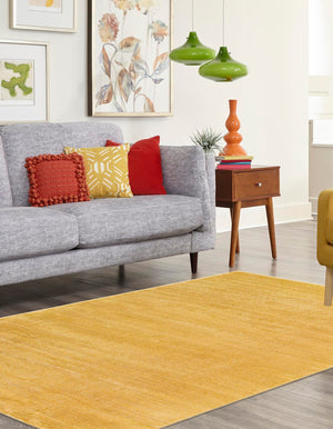 Yellow 6' 1 x 9' Finsbury Rectangle Area Rug 60% Polypropylene & 40% Polyester Contemporary Carpet for Living Rooms, Dining, Offices for Sale at Rug Engine