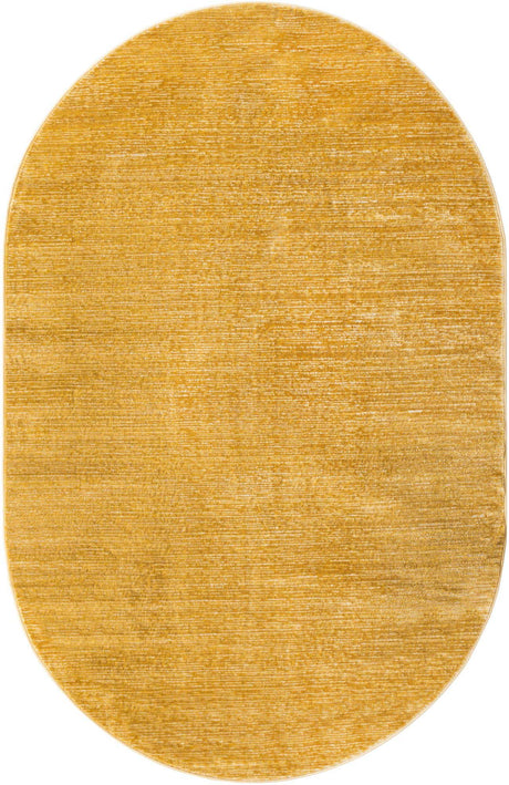 Yellow 5' 3 x 8' Finsbury Oval Area Rug 60% Polypropylene & 40% Polyester Contemporary Carpet for Living Rooms, Dining, Offices for Sale at Rug Engine