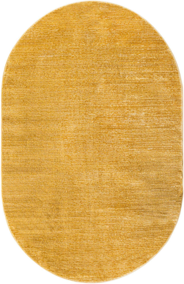 Yellow 5' 3 x 8' Finsbury Oval Area Rug 60% Polypropylene & 40% Polyester Contemporary Carpet for Living Rooms, Dining, Offices for Sale at Rug Engine