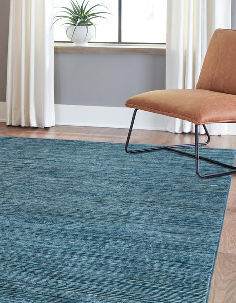 Blue 4' 1 x 6' 1 Finsbury Rectangle Area Rug 60% Polypropylene & 40% Polyester Contemporary Carpet for Living Rooms, Dining, Offices for Sale at Rug Engine