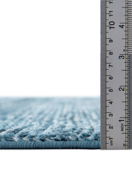 Blue 6' 1 x 9' Finsbury Rectangle Area Rug 60% Polypropylene & 40% Polyester Contemporary Carpet for Living Rooms, Dining, Offices for Sale at Rug Engine