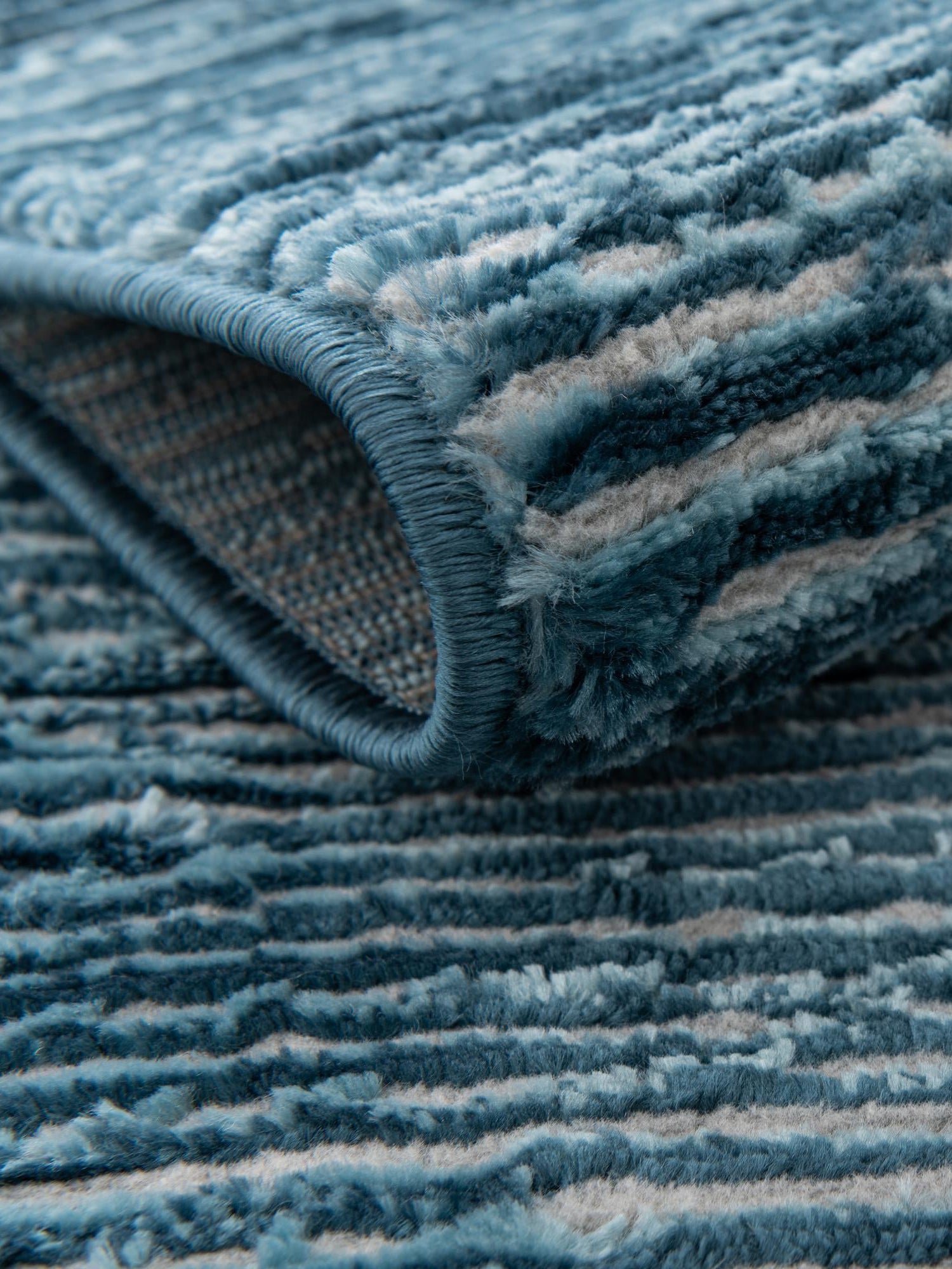 Blue 5' 3 x 8' Finsbury Rectangle Area Rug 60% Polypropylene & 40% Polyester Contemporary Carpet for Living Rooms, Dining, Offices for Sale at Rug Engine
