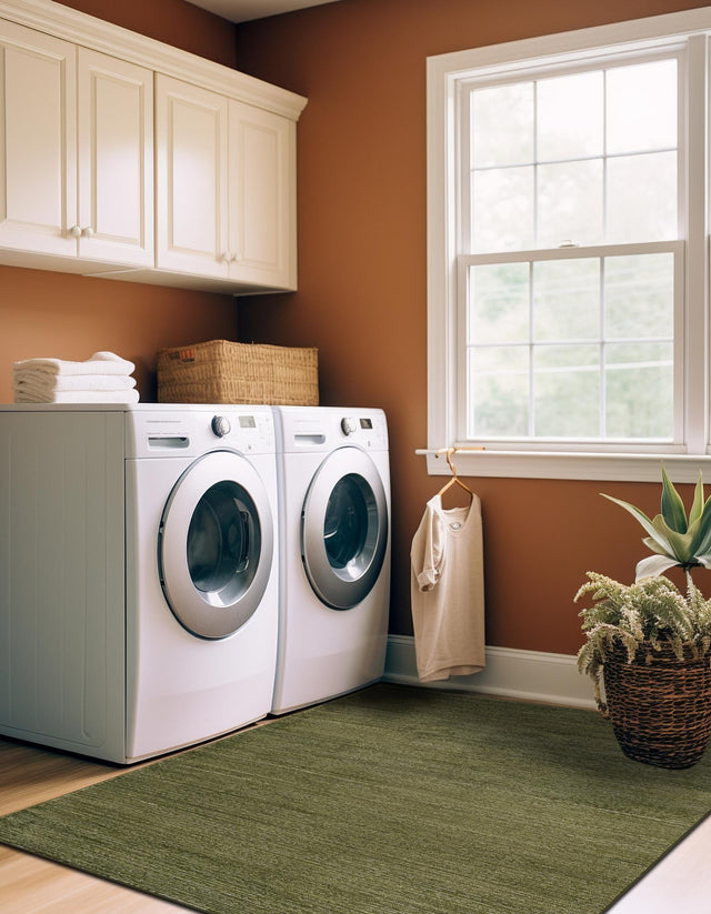 Green 6' 1 x 9' Finsbury Rectangle Area Rug 60% Polypropylene & 40% Polyester Contemporary Carpet for Living Rooms, Dining, Offices for Sale at Rug Engine