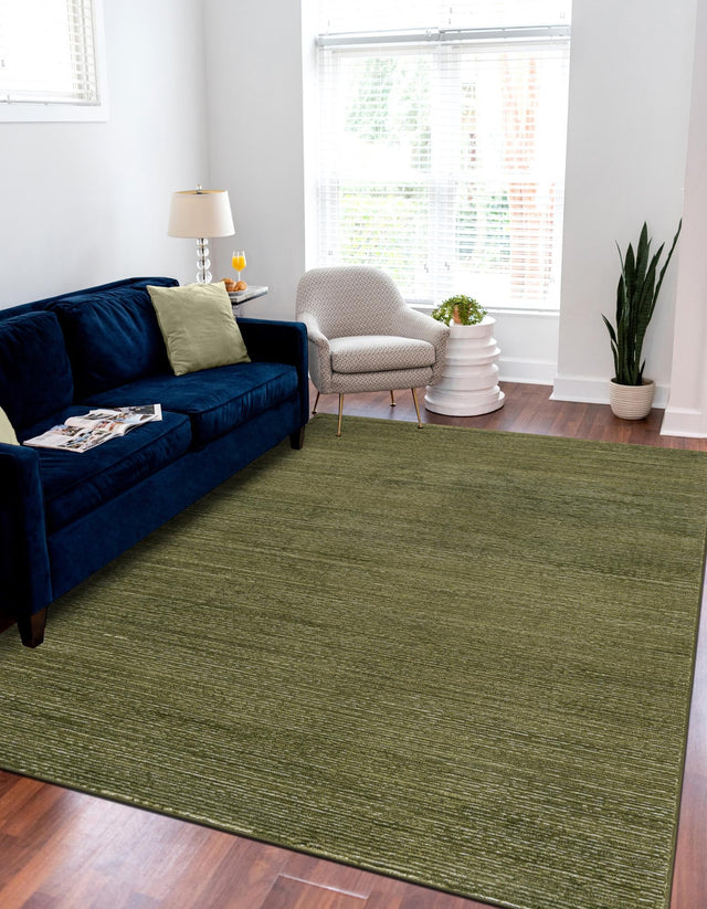 Green 7' 1 x 10' Finsbury Rectangle Area Rug 60% Polypropylene & 40% Polyester Contemporary Carpet for Living Rooms, Dining, Offices for Sale at Rug Engine