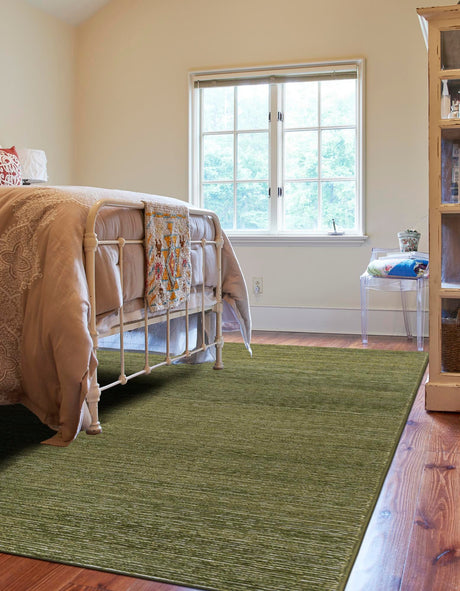 Green 5' 3 x 8' Finsbury Rectangle Area Rug 60% Polypropylene & 40% Polyester Contemporary Carpet for Living Rooms, Dining, Offices for Sale at Rug Engine