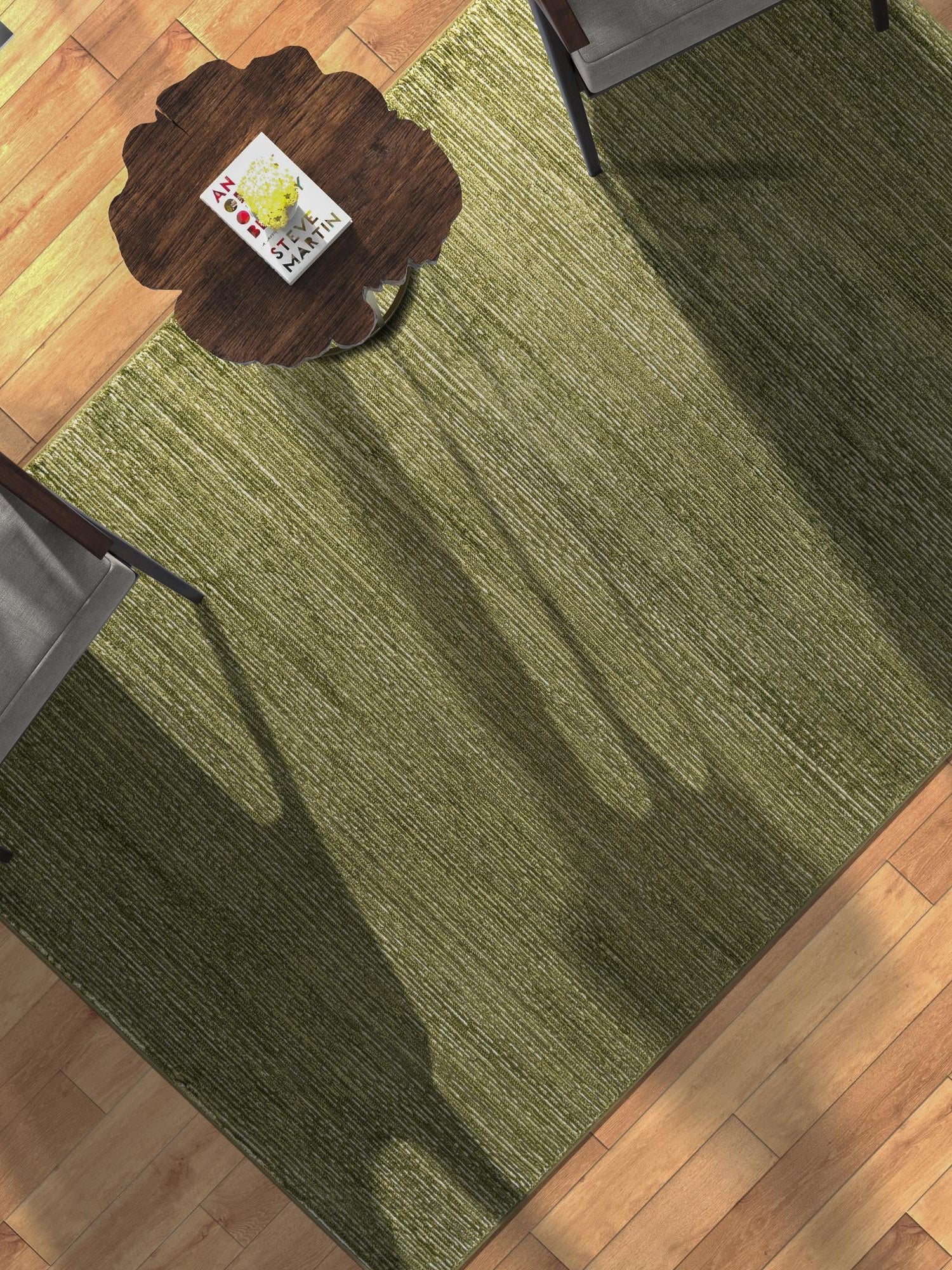 Green 5' 3 x 8' Finsbury Rectangle Area Rug 60% Polypropylene & 40% Polyester Contemporary Carpet for Living Rooms, Dining, Offices for Sale at Rug Engine