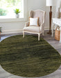 Green 6' 1 x 9' Finsbury Oval Area Rug 60% Polypropylene & 40% Polyester Contemporary Carpet for Living Rooms, Dining, Offices for Sale at Rug Engine