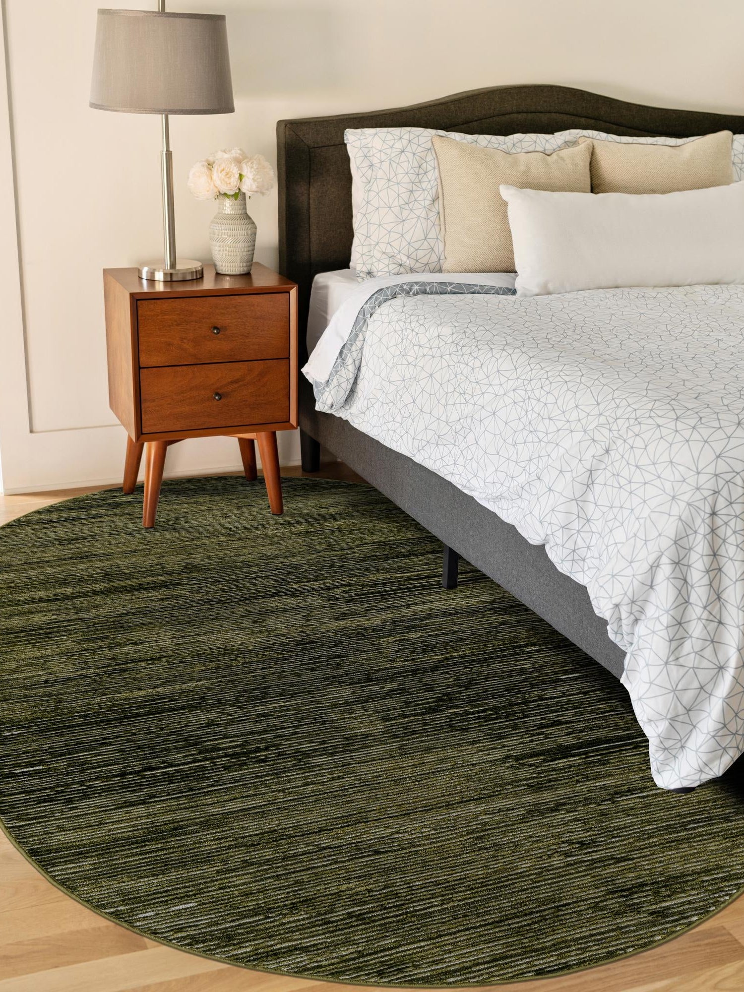 Green 4' 1 x 6' 1 Finsbury Oval Area Rug 60% Polypropylene & 40% Polyester Contemporary Carpet for Living Rooms, Dining, Offices for Sale at Rug Engine