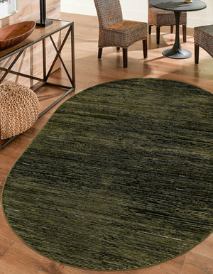 Green 3' 3 x 5' 3 Finsbury Oval Area Rug 60% Polypropylene & 40% Polyester Contemporary Carpet for Living Rooms, Dining, Offices for Sale at Rug Engine