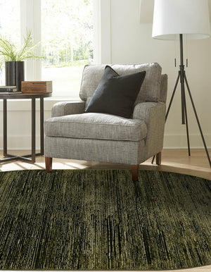 Green 4' 1 x 6' 1 Finsbury Oval Area Rug 60% Polypropylene & 40% Polyester Contemporary Carpet for Living Rooms, Dining, Offices for Sale at Rug Engine