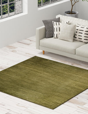 Green 6' 1 x 6' 1 Finsbury Square Area Rug 60% Polypropylene & 40% Polyester Contemporary Carpet for Living Rooms, Dining, Offices for Sale at Rug Engine