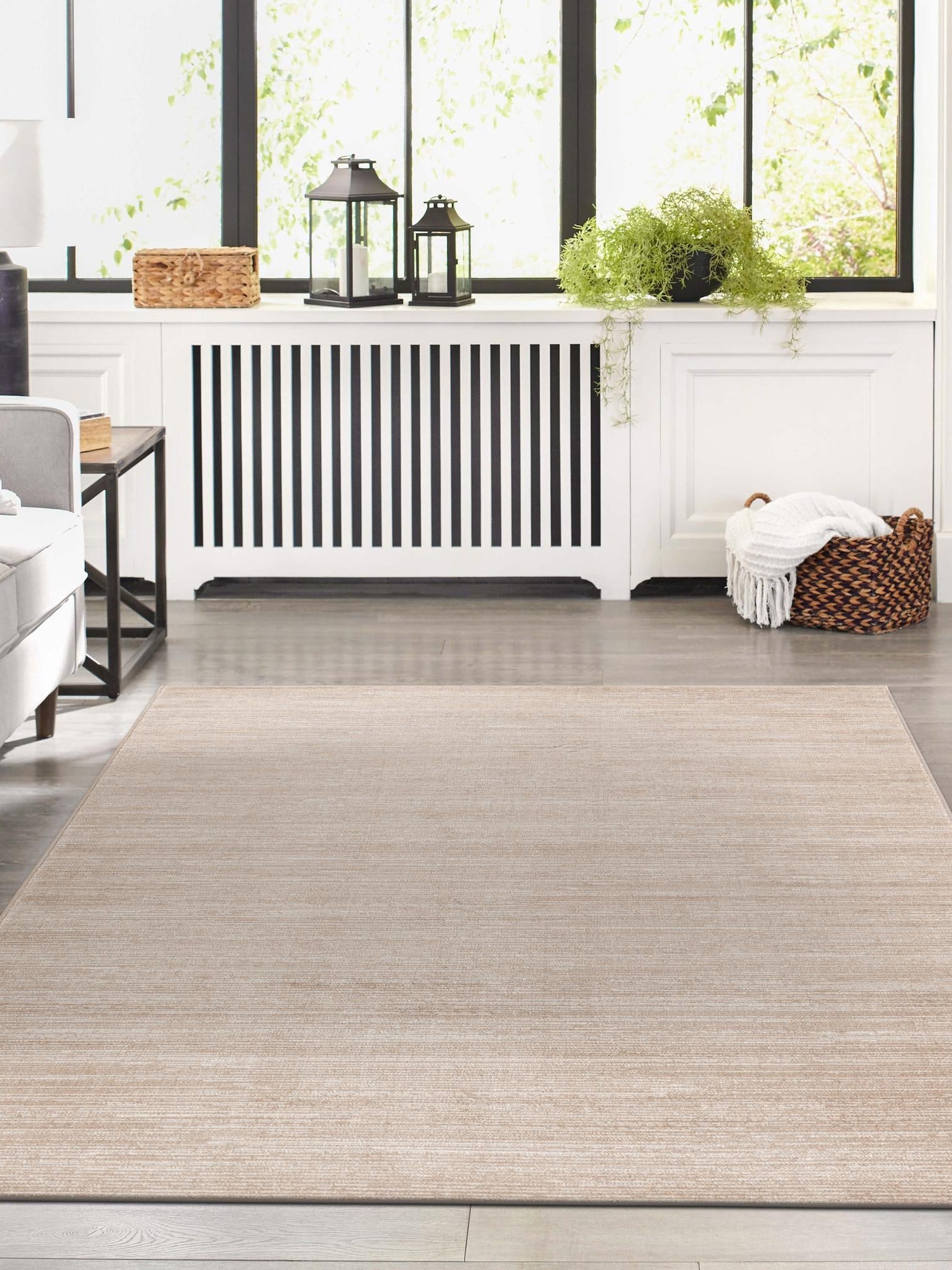 Beige 5' 3 x 8' Finsbury Rectangle Area Rug 60% Polypropylene & 40% Polyester Contemporary Carpet for Living Rooms, Dining, Offices for Sale at Rug Engine
