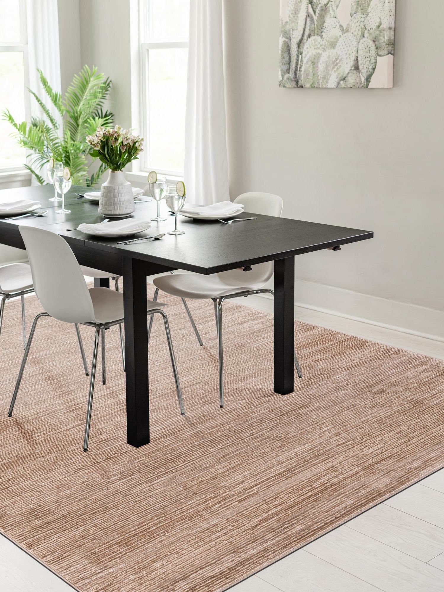 Beige 4' 1 x 6' 1 Finsbury Rectangle Area Rug 60% Polypropylene & 40% Polyester Contemporary Carpet for Living Rooms, Dining, Offices for Sale at Rug Engine
