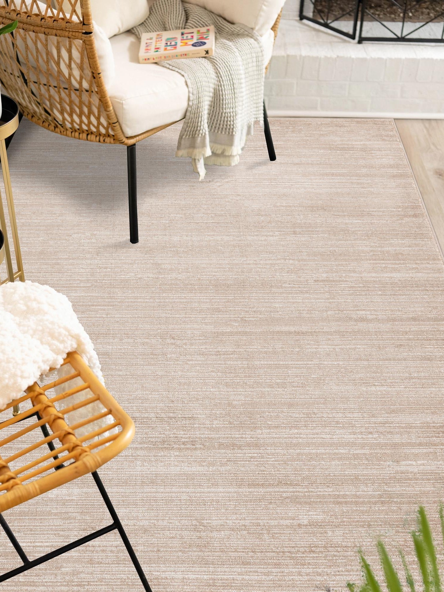 Beige 5' 3 x 8' Finsbury Rectangle Area Rug 60% Polypropylene & 40% Polyester Contemporary Carpet for Living Rooms, Dining, Offices for Sale at Rug Engine