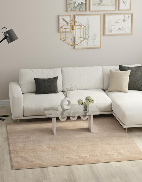 Beige 7' 10 x 7' 10 Finsbury Square Area Rug 60% Polypropylene & 40% Polyester Contemporary Carpet for Living Rooms, Dining, Offices for Sale at Rug Engine