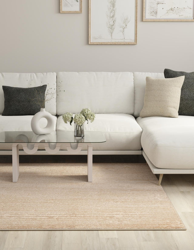 Beige 7' 10 x 7' 10 Finsbury Square Area Rug 60% Polypropylene & 40% Polyester Contemporary Carpet for Living Rooms, Dining, Offices for Sale at Rug Engine
