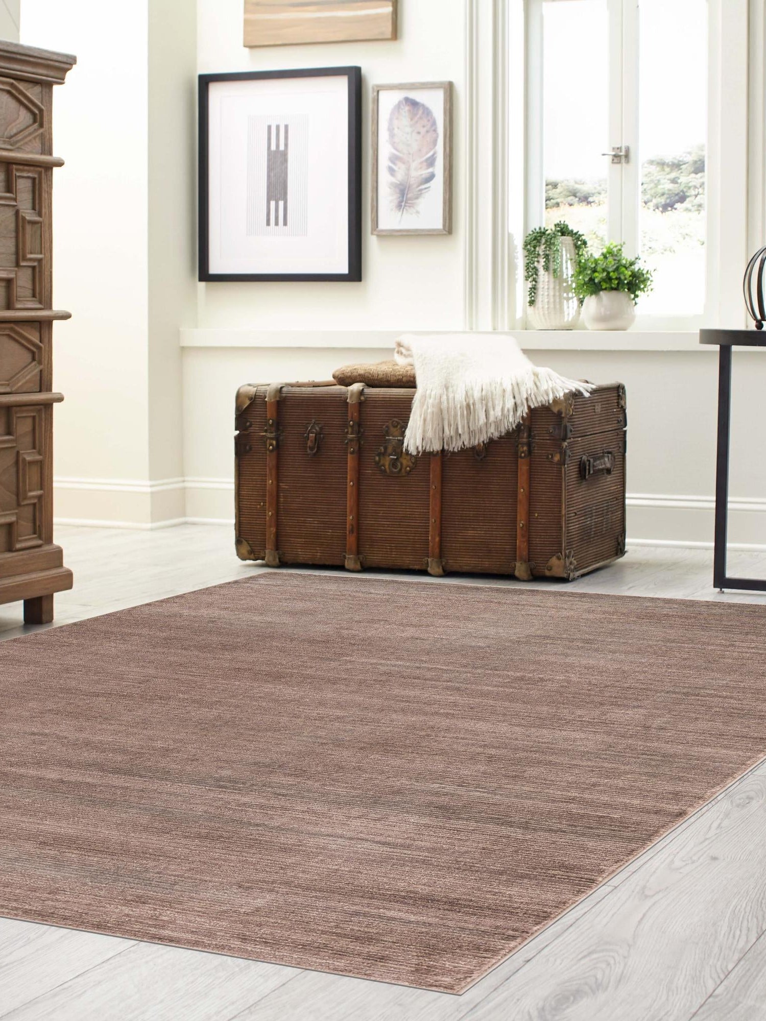 Brown 2' x 3' 1 Finsbury Rectangle Area Rug 60% Polypropylene & 40% Polyester Contemporary Carpet for Living Rooms, Dining, Offices for Sale at Rug Engine